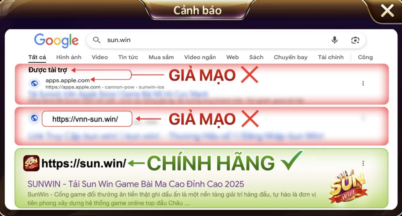 Sunwin thật là sun.win – Cách phân biệt với trang giả 3 Truy cập Sunwin an toàn